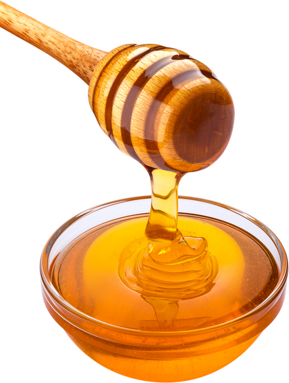 Honey Dipper and Bowl of Pouring Honey